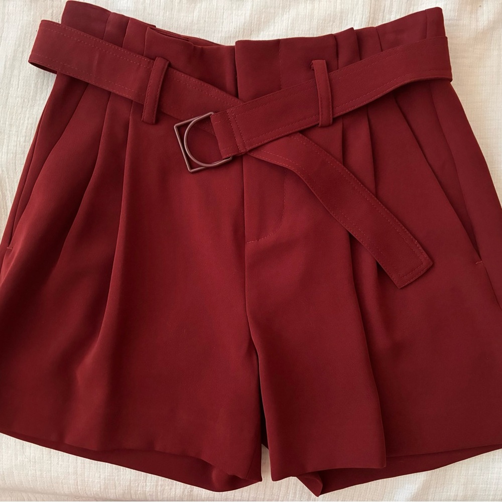 Vince tailored burgundy shorts